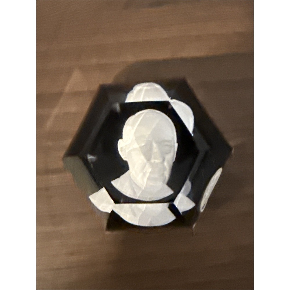 Adlai E. Stevenson Baccarat Paperweight France Sulphide Crystal
